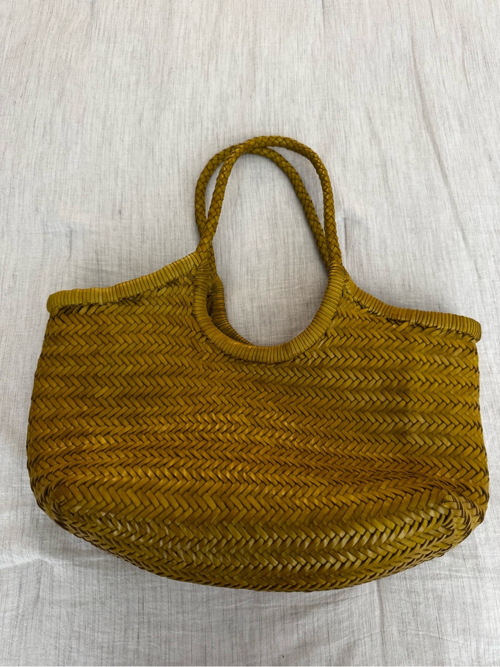 Leather Woven Tote